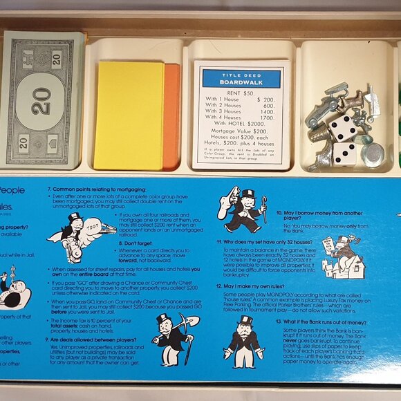 Vintage Original Monopoly Board Game Parker Brothers Classic No.9 - Picture 7 of 7